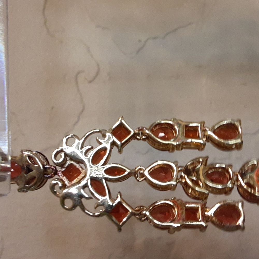 925 Genuine Mozambique Garnet Chandler Earrings. FIRM. - Picture 8 of 16